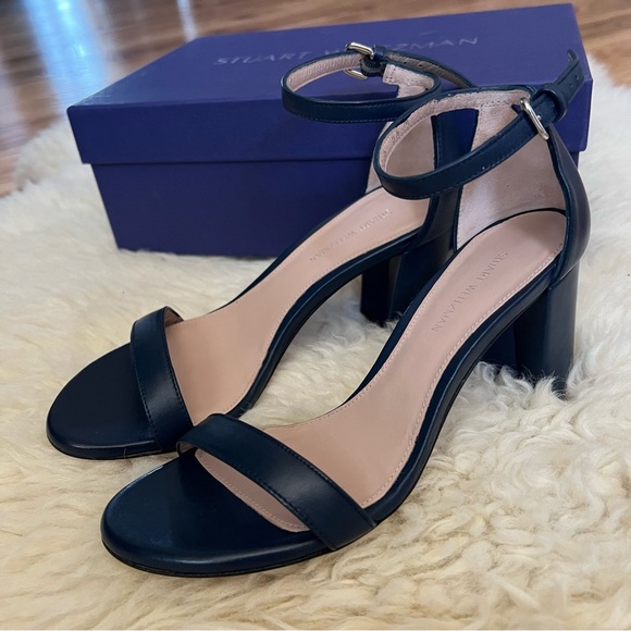 Stuart Weitzman Nearlynude Size 5.5 in Nice Blue Nappa Brand New - Picture 5 of 16